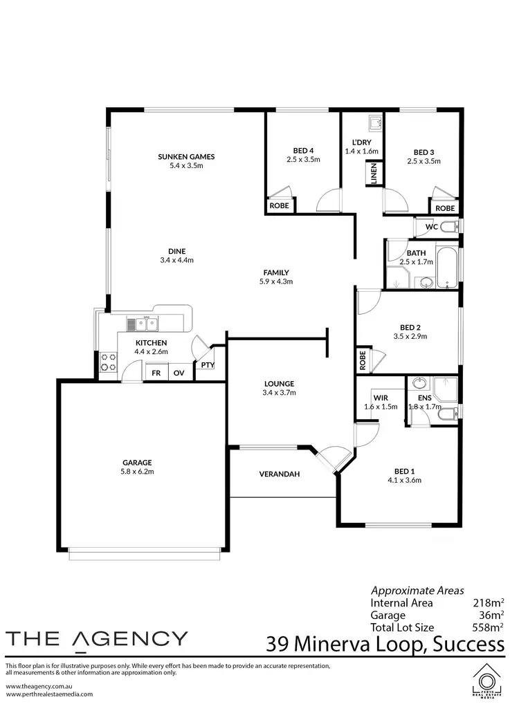 Floorplan of Homely house listing, 39 Minerva Loop, Success WA 6164