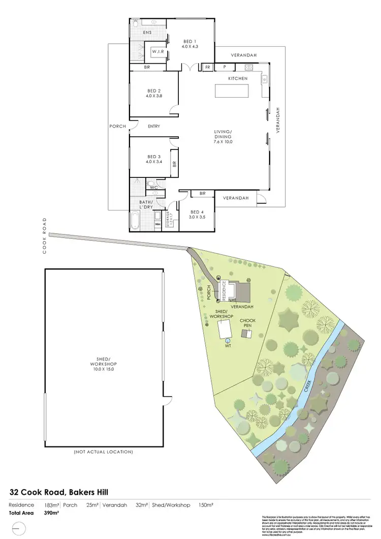 Floorplan of Homely rural property listing, 32 Cook Road, Bakers Hill WA 6562