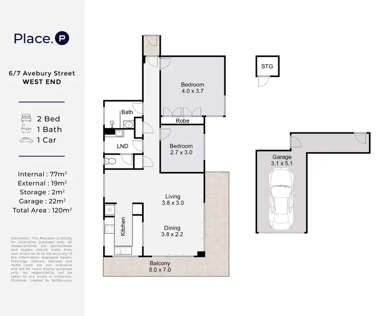 Floorplan of Homely unit listing, 6/7 Avebury Street, West End QLD 4101