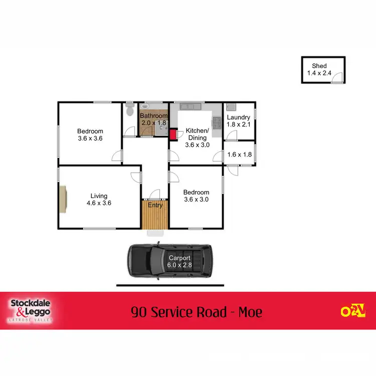 Floorplan of Homely house listing, 90 Service Road North, Moe VIC 3825