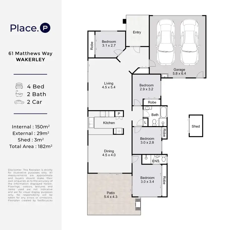 Floorplan of Homely house listing, 61 Matthews Way, Wakerley QLD 4154