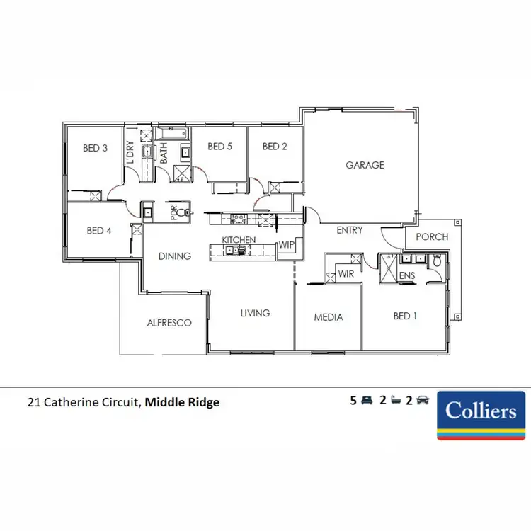 Floorplan of Homely house listing, 21 Catherine Circuit, Middle Ridge QLD 4350