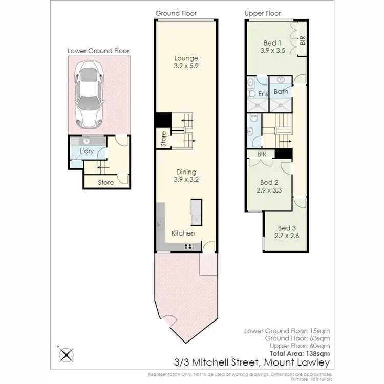 Floorplan of Homely townhouse listing, 3/3 Mitchell Street, Mount Lawley WA 6050