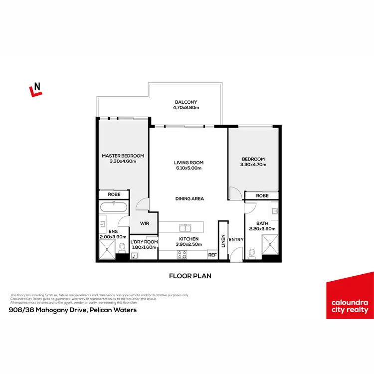 Floorplan of Homely unit listing, 908/38 Mahogany Drive, Pelican Waters QLD 4551