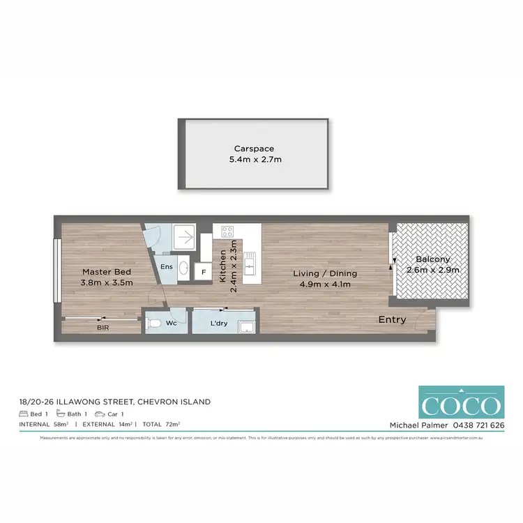 Floorplan of Homely unit listing, 18/20-26 Illawong Street, Chevron Island QLD 4217