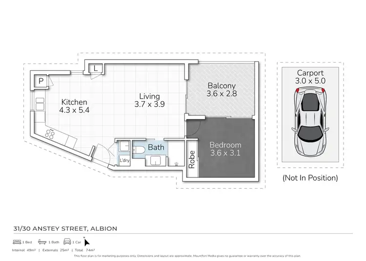 Floorplan of Homely apartment listing, 31/30 Anstey Street, Albion QLD 4010