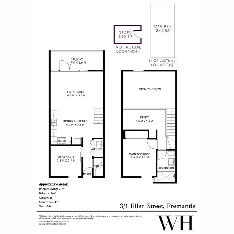 Floorplan of Homely apartment listing, 3/1 Ellen Street, Fremantle WA 6160