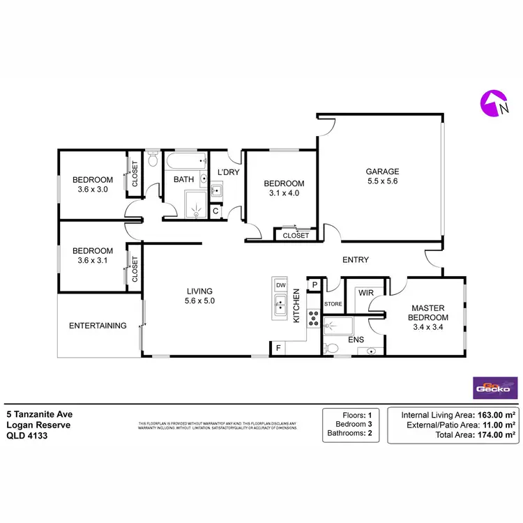 Floorplan of Homely house listing, 5 Tanzanite Avenue, Logan Reserve QLD 4133