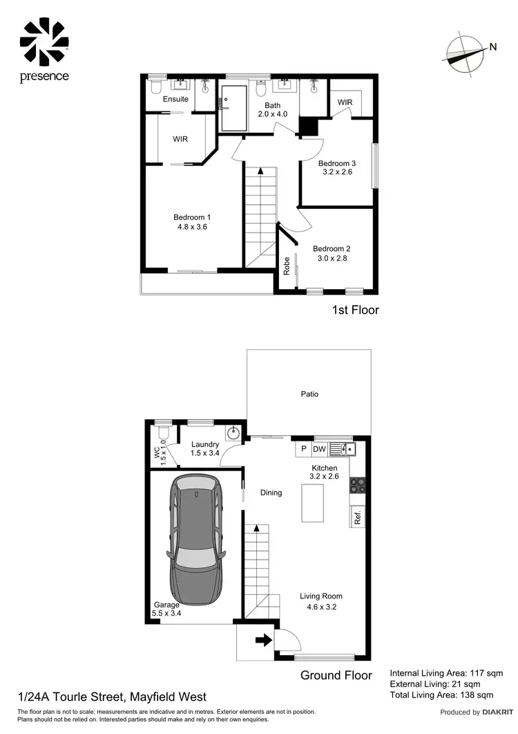 Floorplan of Homely townhouse listing, 1/24A Tourle Street, Mayfield West NSW 2304