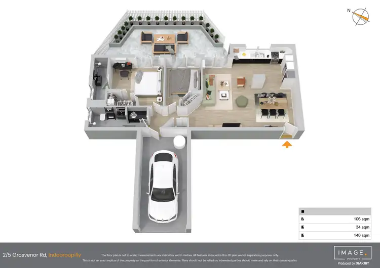 Floorplan of Homely apartment listing, 2/5 Grosvenor Road, Indooroopilly QLD 4068