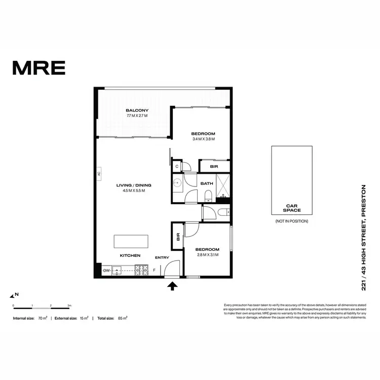 Floorplan of Homely apartment listing, 221/43 High Street, Preston VIC 3072