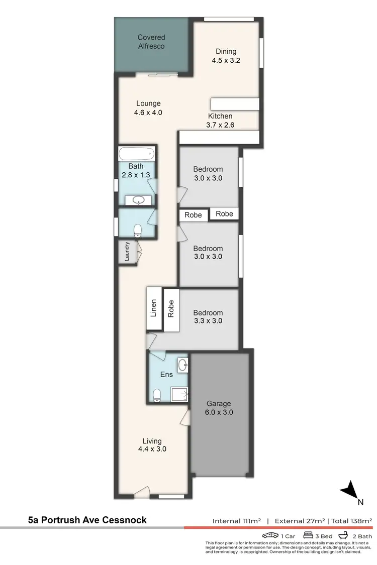 Floorplan of Homely house listing, 5A Portrush Avenue, Cessnock NSW 2325