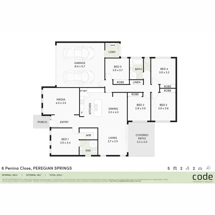 Floorplan of Homely house listing, 6 Penina Close, Peregian Springs QLD 4573