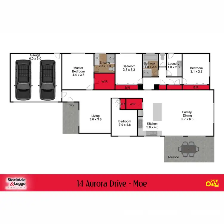 Floorplan of Homely house listing, 14 Aurora Drive, Moe VIC 3825