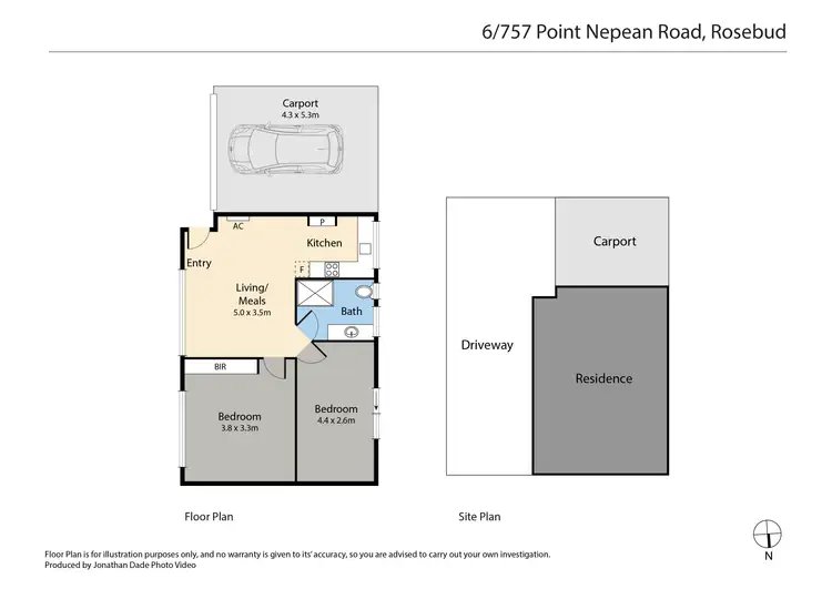 Floorplan of Homely unit listing, 6/757 Point Nepean Road, Rosebud VIC 3939