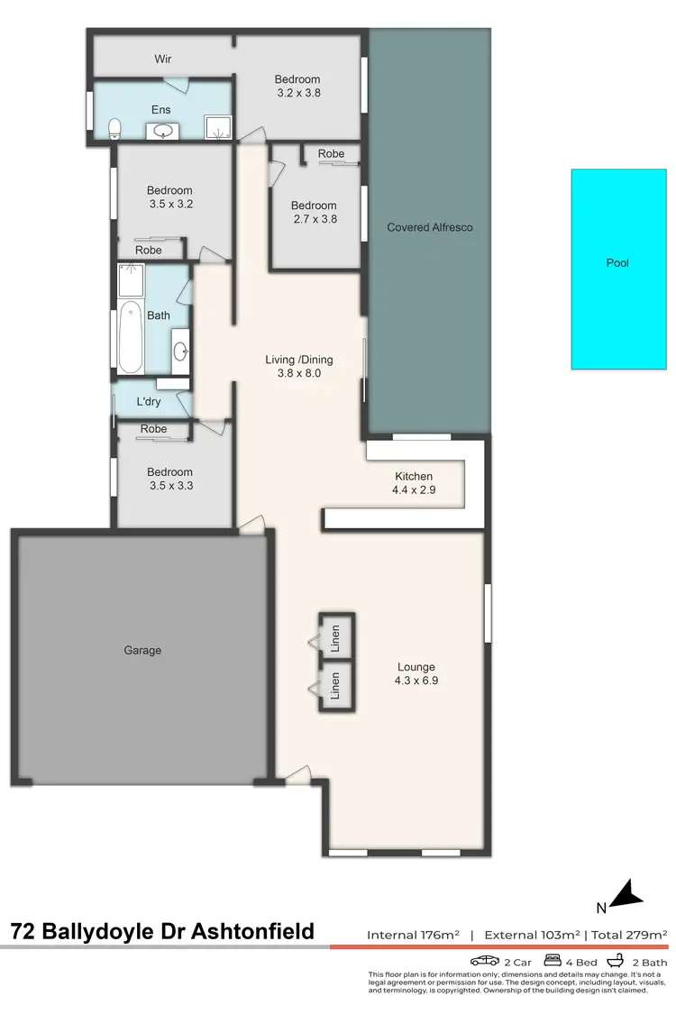 Floorplan of Homely house listing, 72 Ballydoyle Drive, Ashtonfield NSW 2323