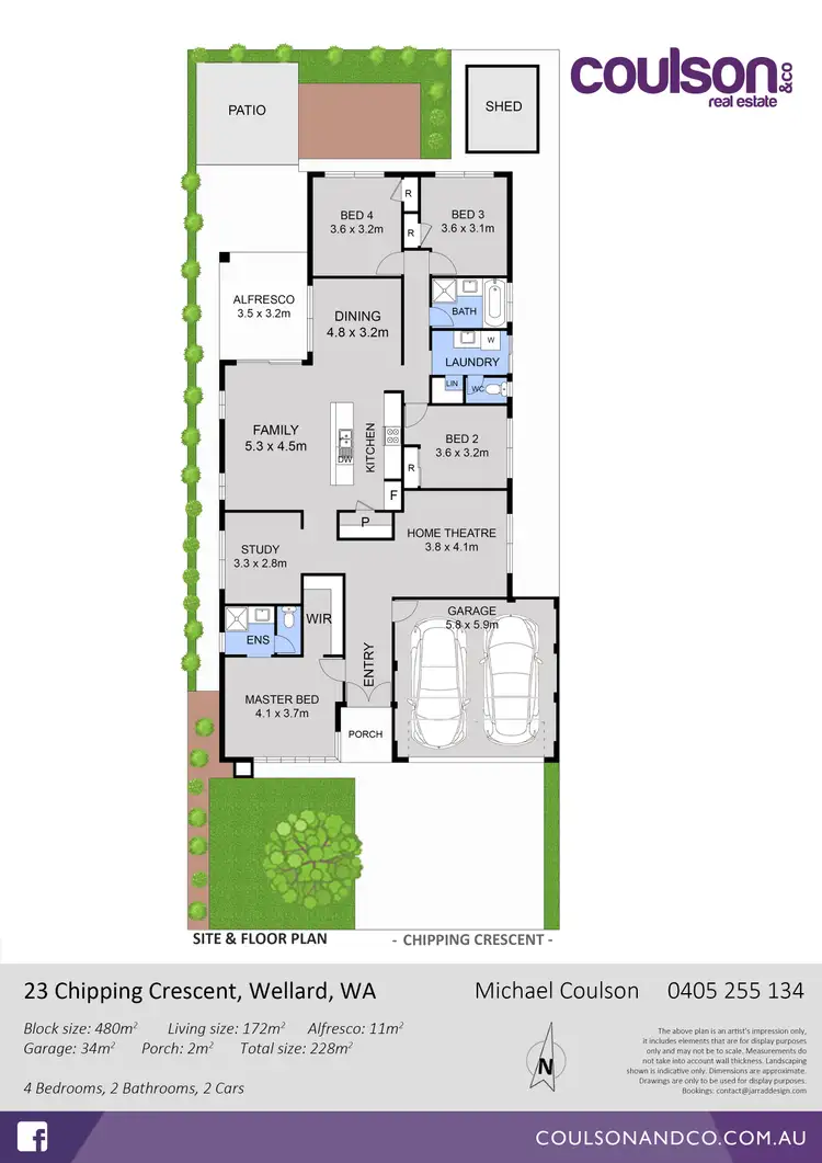 Floorplan of Homely house listing, 23 Chipping Crescent, Wellard WA 6170