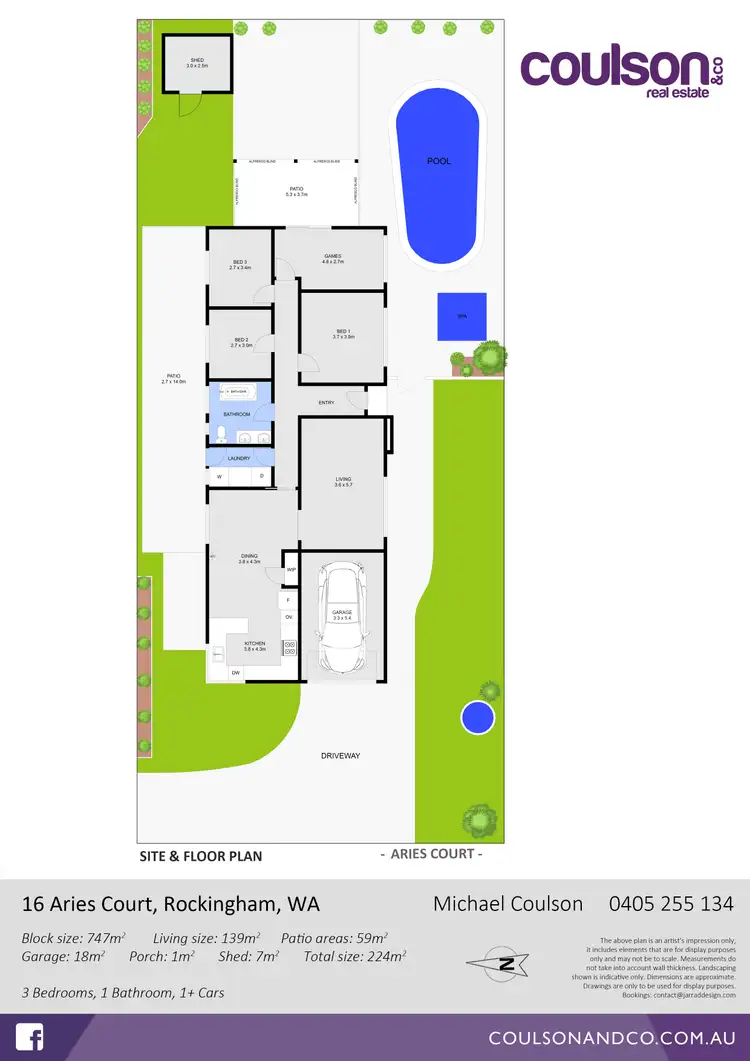 Floorplan of Homely house listing, 16 Aries Court, Rockingham WA 6168