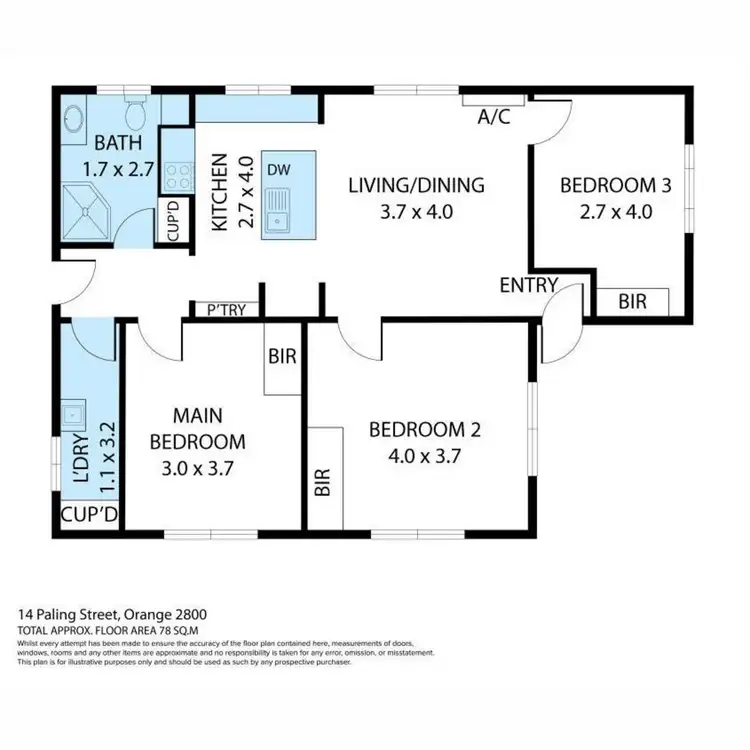 Floorplan of Homely house listing, 14 Paling Street, Orange NSW 2800