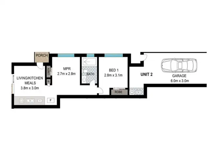 Floorplan of Homely semi-detached listing, 2/27 Soe Street, Redbank Plains QLD 4301