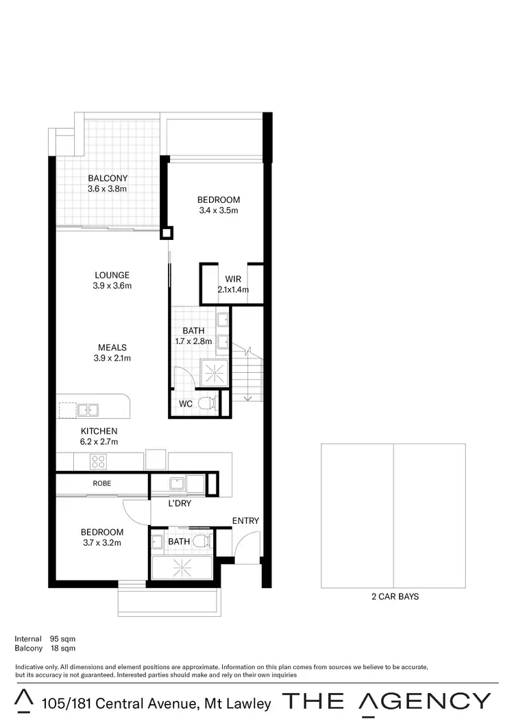 Floorplan of Homely apartment listing, 105/181 Central Avenue, Mount Lawley WA 6050