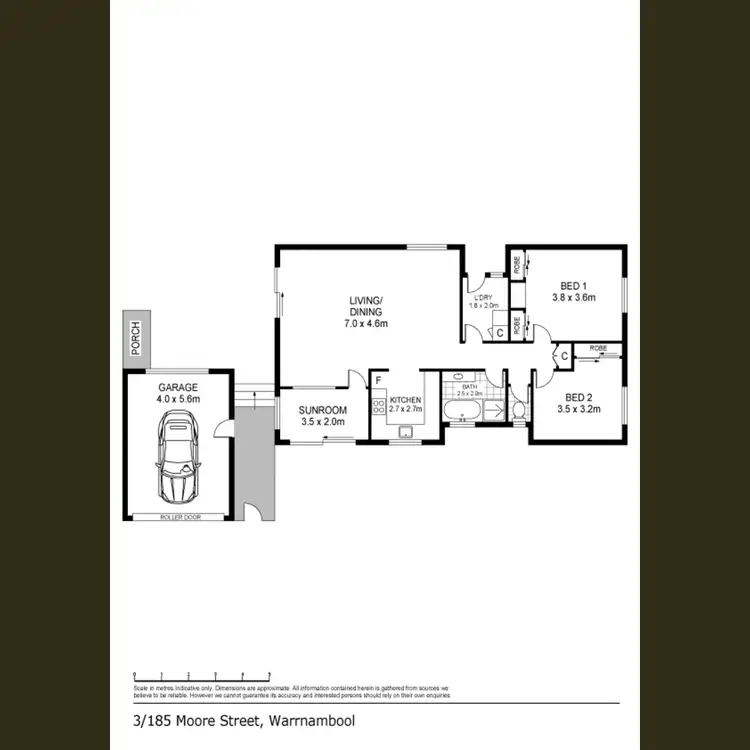 Floorplan of Homely unit listing, 3/185A Moore Street, Warrnambool VIC 3280