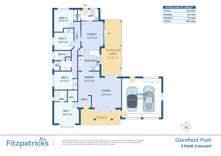 Floorplan of Homely house listing, 3 Paldi Crescent, Glenfield Park NSW 2650