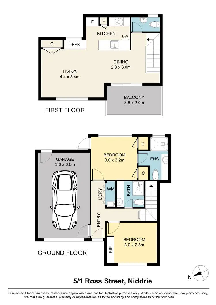 Floorplan of Homely townhouse listing, 5/1 Ross Street, Niddrie VIC 3042