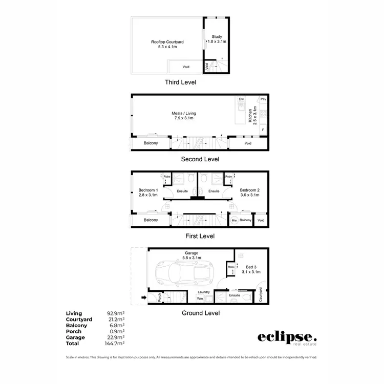 Floorplan of Homely townhouse listing, 13/107 Grote Street, Adelaide SA 5000
