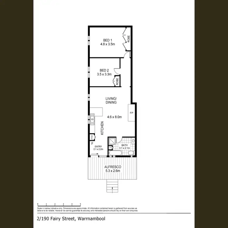 Floorplan of Homely unit listing, 2/190 Fairy Street, Warrnambool VIC 3280