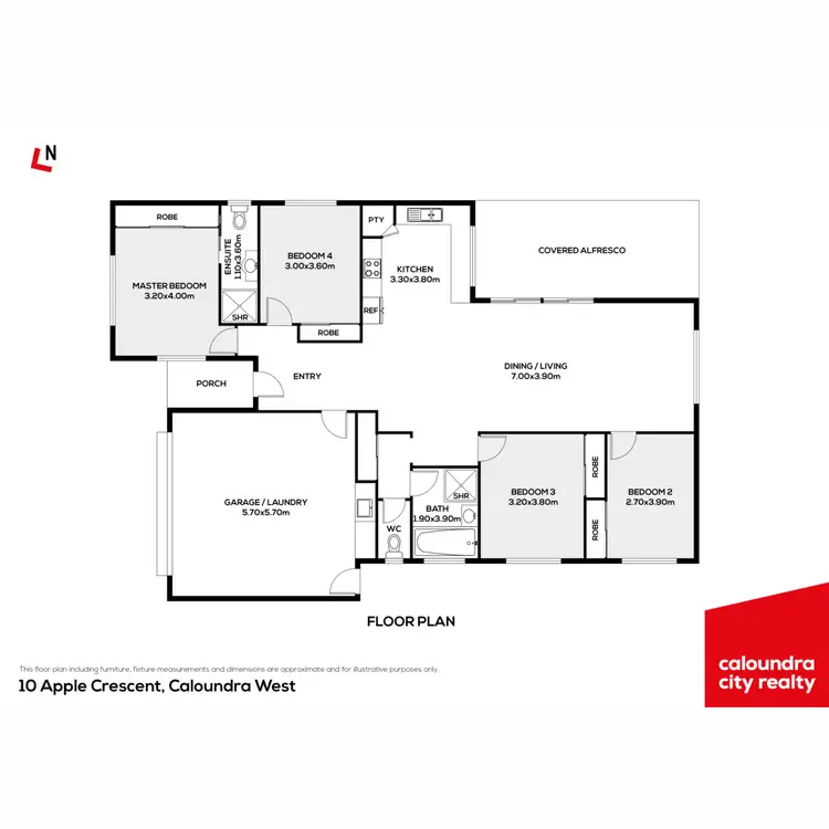 Floorplan of Homely house listing, 10 Apple Crescent, Caloundra West QLD 4551