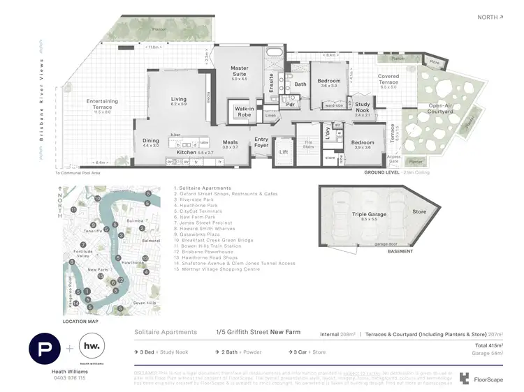 Floorplan of Homely apartment listing, 1/5 Griffith Street, New Farm QLD 4005