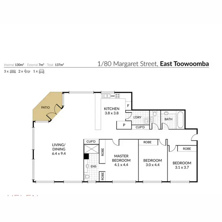 Floorplan of Homely unit listing, 1/80 Margaret Street, East Toowoomba QLD 4350