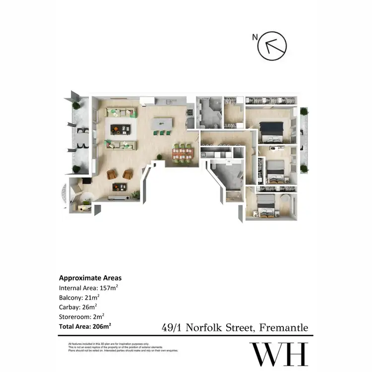 Floorplan of Homely apartment listing, 49/1 Norfolk Street, Fremantle WA 6160