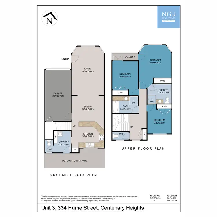 Floorplan of Homely townhouse listing, 3/334 Hume Street, Centenary Heights QLD 4350