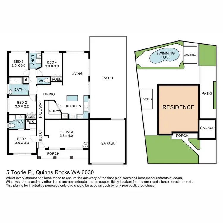 Floorplan of Homely house listing, 5 Toorie Place, Quinns Rocks WA 6030