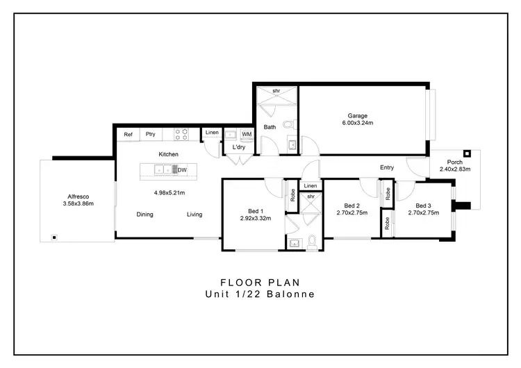 Floorplan of Homely unit listing, 1/22 Balonne Street, Plainland QLD 4341