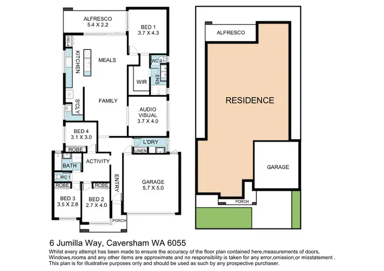 Floorplan of Homely house listing, 6 Jumilla Way, Caversham WA 6055