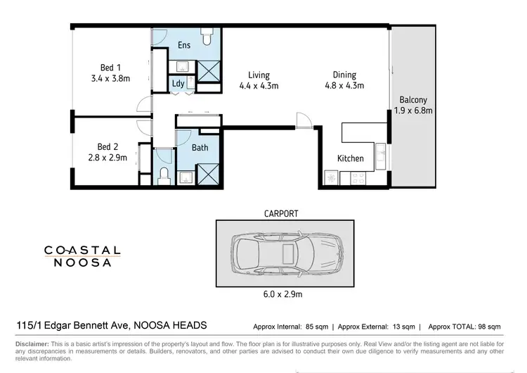 Floorplan of Homely apartment listing, 115/1 Edgar Bennett Avenue, Noosa Heads QLD 4567
