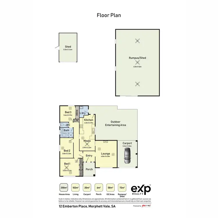 Floorplan of Homely house listing, 12 Emberton Place, Morphett Vale SA 5162