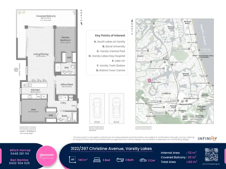 Floorplan of Homely apartment listing, 3122/397 Christine Avenue, Varsity Lakes QLD 4227