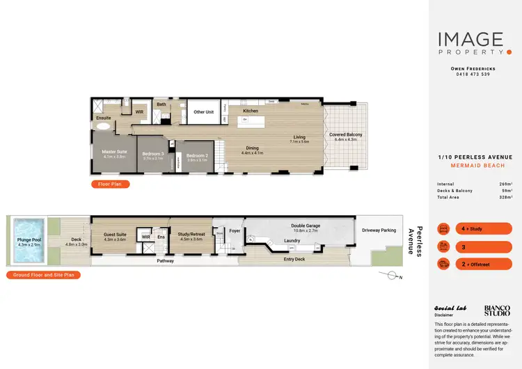 Floorplan of Homely villa listing, 1/10 Peerless Avenue, Mermaid Beach QLD 4218