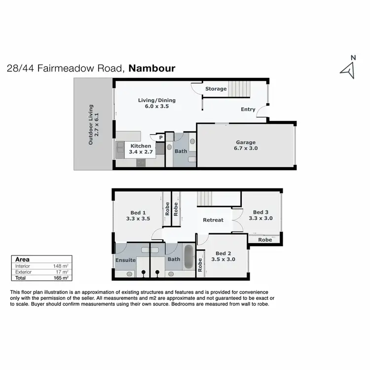 Floorplan of Homely townhouse listing, 28/44 Fairmeadow Road, Nambour QLD 4560