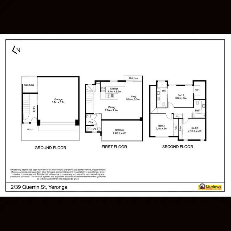 Floorplan of Homely townhouse listing, 2/39 Querrin Street, Yeronga QLD 4104