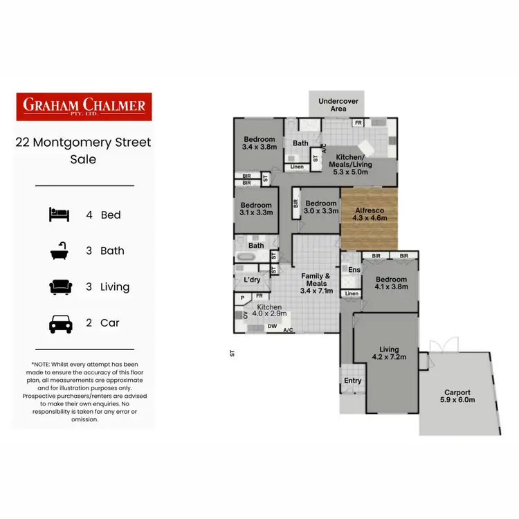 Floorplan of Homely house listing, 22 Montgomery Street, Sale VIC 3850