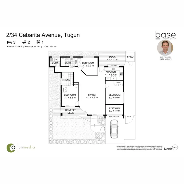 Floorplan of Homely semi-detached listing, 2/34 Cabarita Avenue, Tugun QLD 4224
