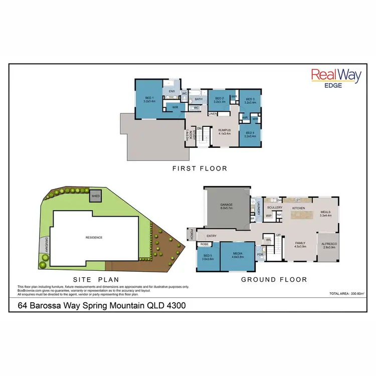 Floorplan of Homely house listing, 64 Barossa Way, Spring Mountain QLD 4300