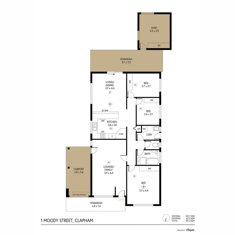 Floorplan of Homely house listing, 1 Moody Street, Clapham SA 5062