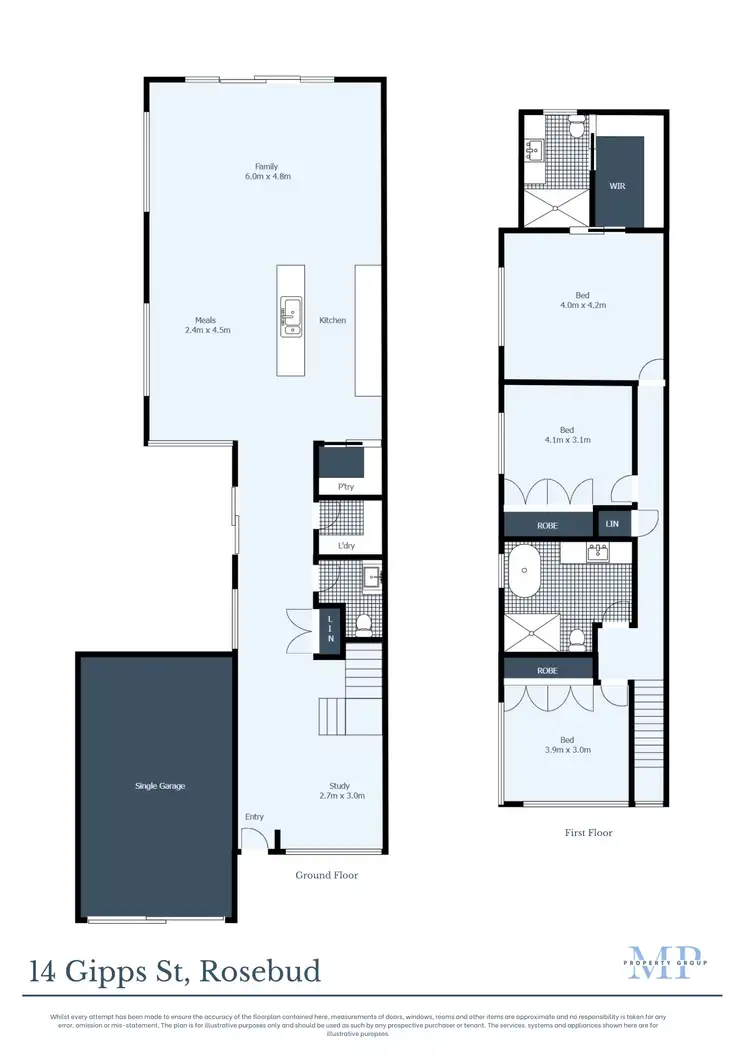 Floorplan of Homely townhouse listing, 14A Gipps Street, Rosebud VIC 3939