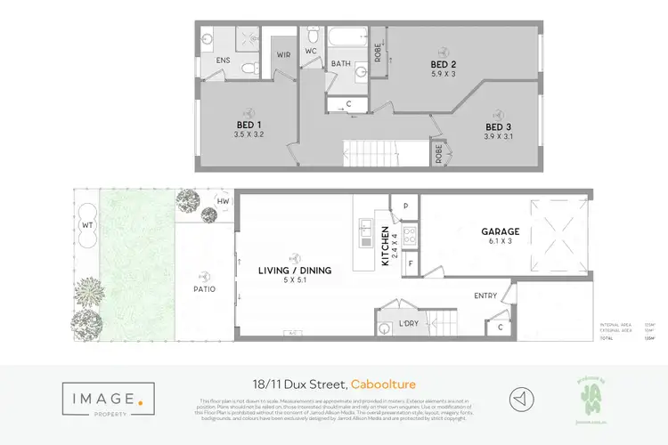 Floorplan of Homely townhouse listing, 18/11 Dux Street, Caboolture QLD 4510